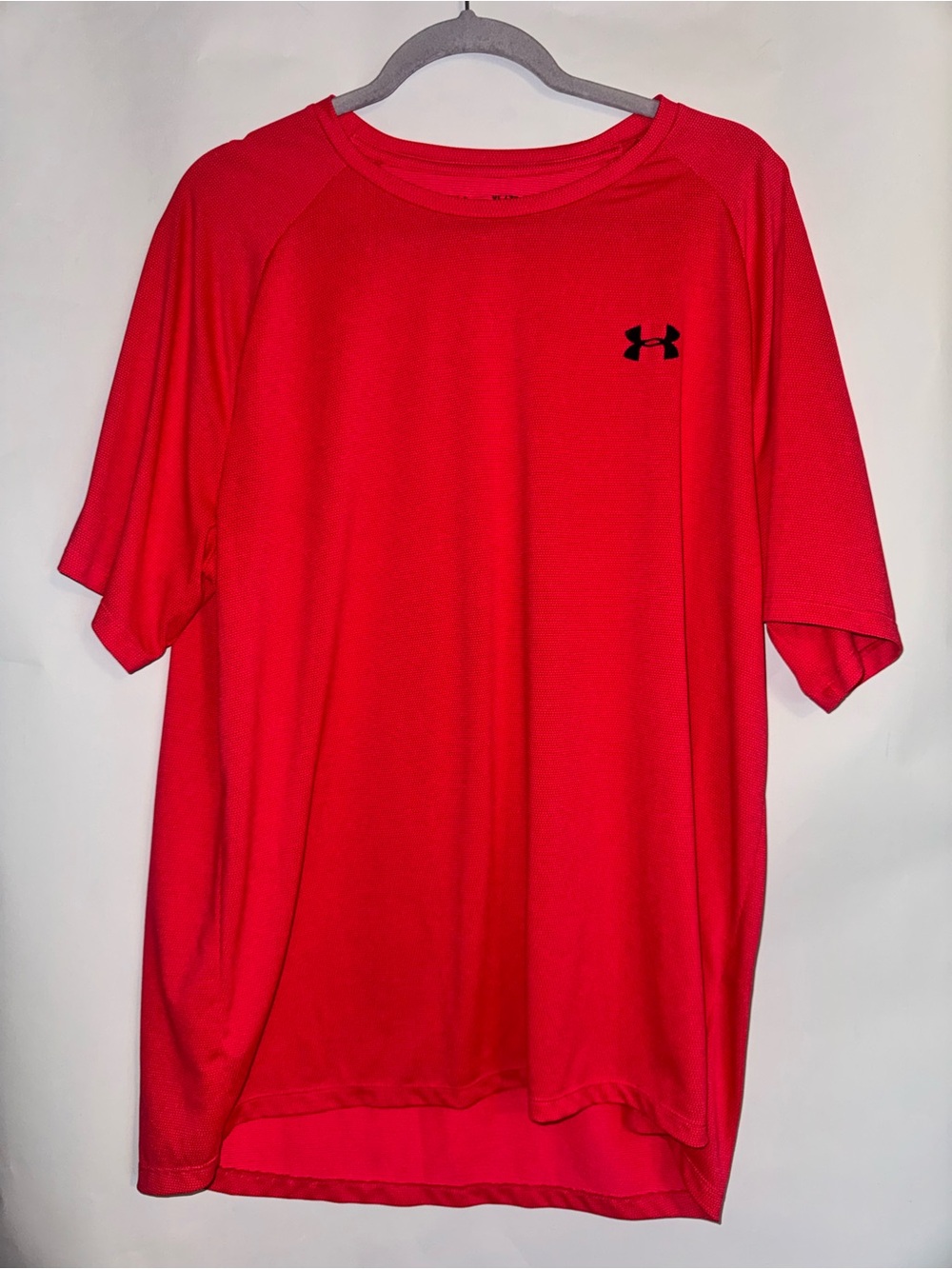 Under Armour Men’s Bright Red Athletic Tee with Black Logo